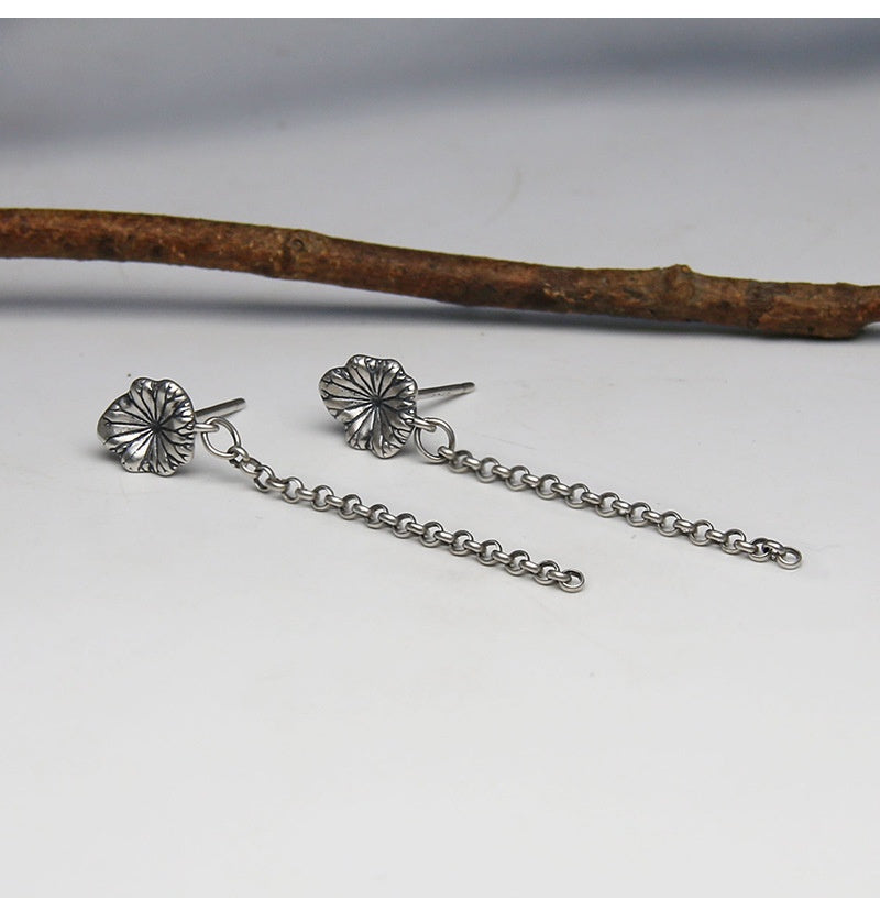 925 Sterling Silver Long Tassel Stud Earrings - Swefashionstore