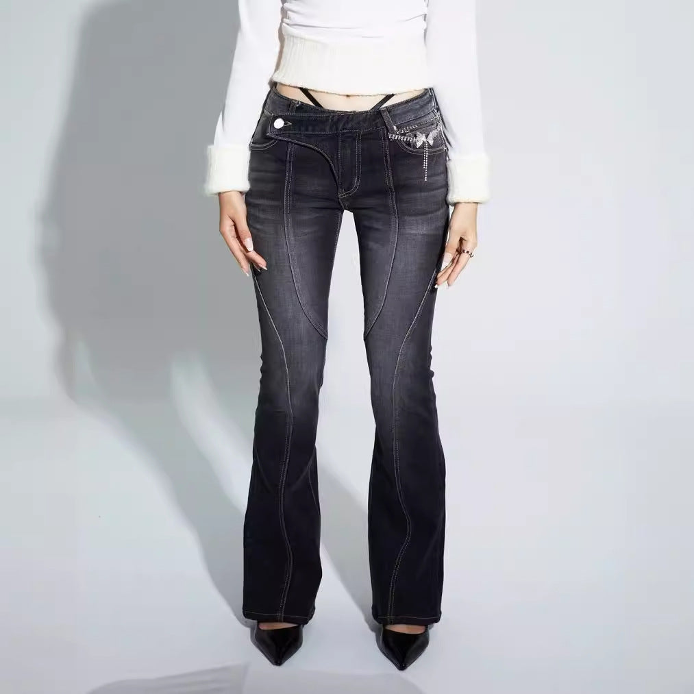 Bestseller American Retro Girl Low-Waist Skinny Jeans - Swefashionstore