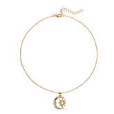 9Moon Star Zircon Pendant Necklace - Elegant Jewelry Gift for Any Occasion - Swefashionstore