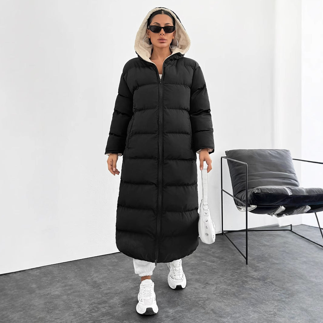 Long Below The Knee Hooded New Leisure Puffer Jacket Coat - Swefashionstore