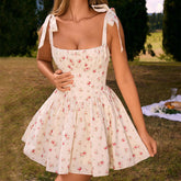 BOW-TIED Strap Dress SUMMER Fashion Short Dress - Swefashionstore