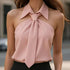 Polo Collar Tie Shirt Women&