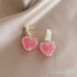 Love Is Full Of Peach Heart Earrings Temperament And High Sense - Swefashionstore