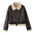 Wear Fur Integrated Lapel Thickening Warm Double-sided Casual Short Jacket Coat - Swefashionstore