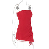 Y2K Tube-top Split Dress for Trendy Summer Style - Swefashionstore