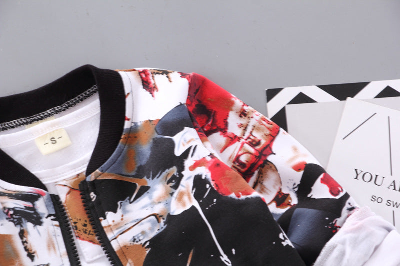 Boys Handsome Autumn And Winter Clothes Three-Piece Kid Clothes - Swefashionstore