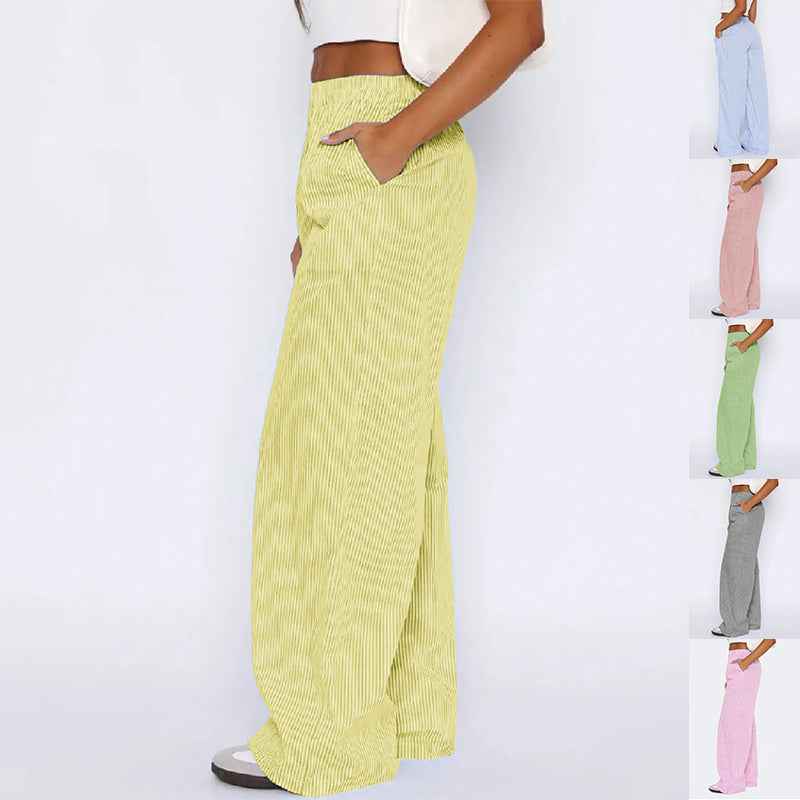 Striped Trousers With Pockets for Stylish Comfort - Swefashionstore