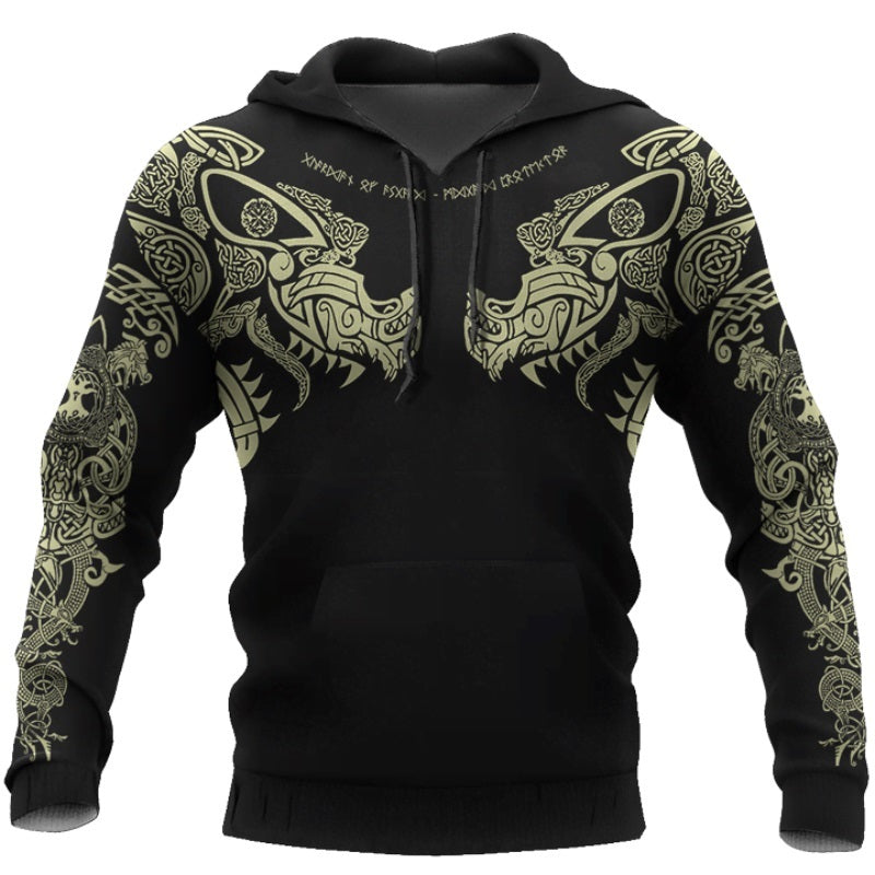New Viking Tattoo D Printed Men hoodies Harajuku Fashion - Swefashionstore