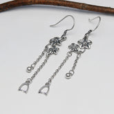 925 Sterling Silver Long Tassel Retro Craft Plum Earrings For Women - Swefashionstore