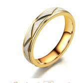 Titanium steel couple ring 24K gold stainless steel ring - Swefashionstore