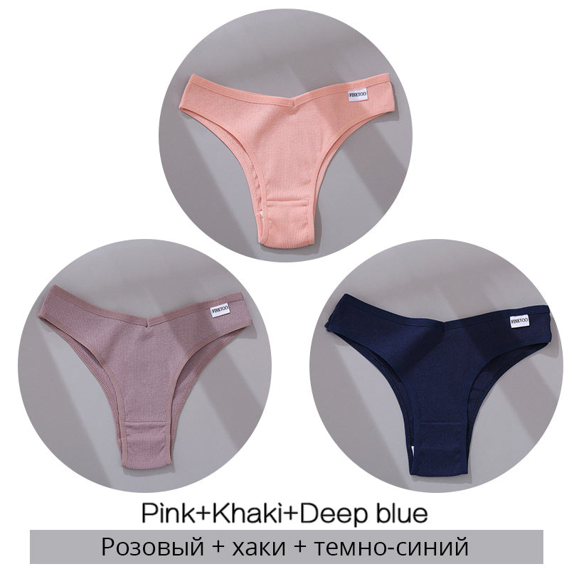 Bestseller 3Pcs Women Cotton-Thong Underwear