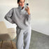 Casual Pullovers Long Pant Set Warm Hoodie For Women 2 Pieces - Swefashionstore