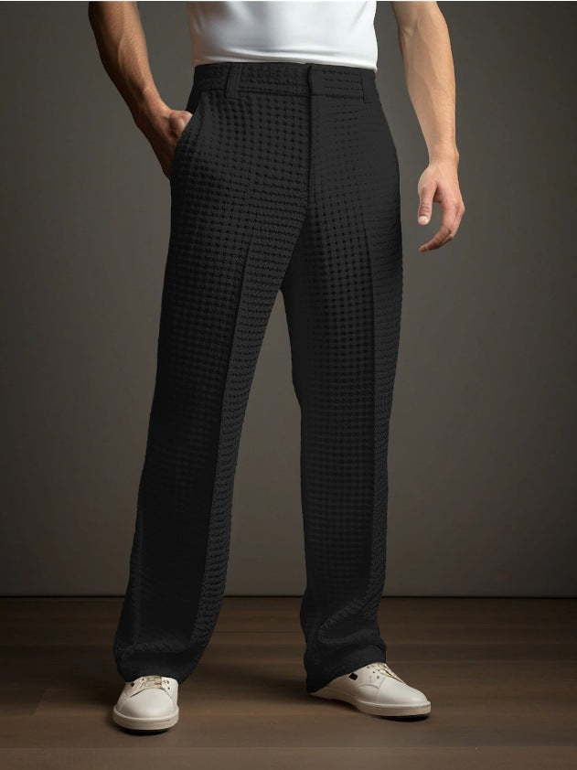 CASUAL Versatile Business Straight Men's Waffle SUIT Pants