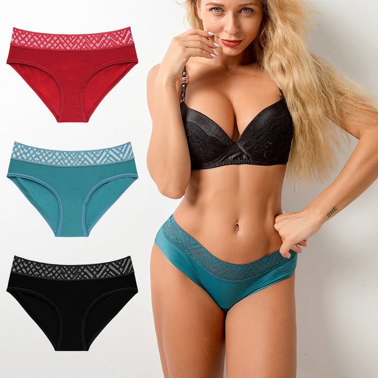 UNDERWEAR Medium and LOW-WAIST With Lace Trim - Swefashionstore