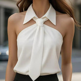 Polo Collar Tie Shirt Women&