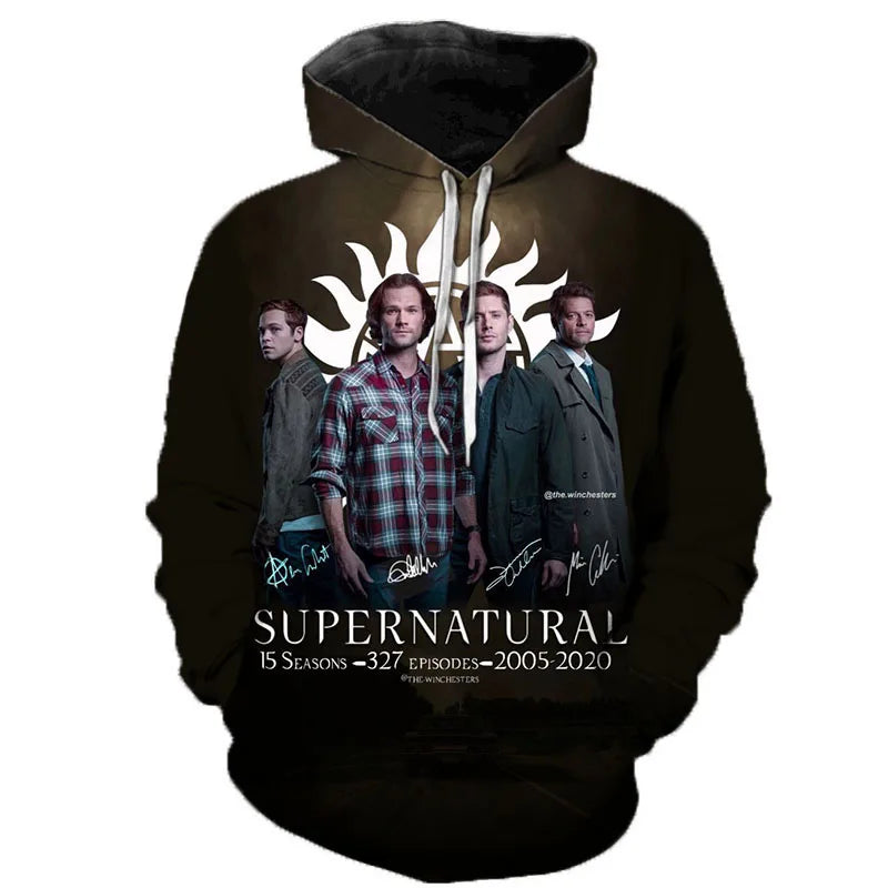NEW Arrival Supernatural 3D Print Regular Hoodie - Swefashionstore