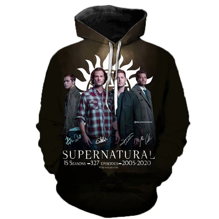 NEW Arrival Supernatural 3D Print Regular Hoodie - Swefashionstore