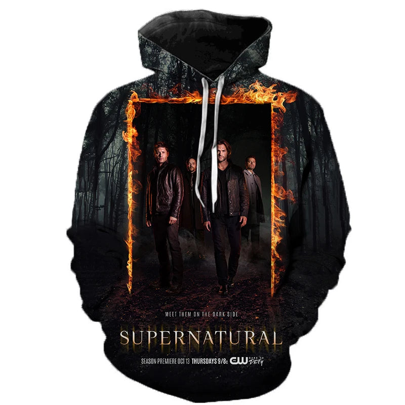 NEW Arrival Supernatural 3D Print Regular Hoodie - Swefashionstore