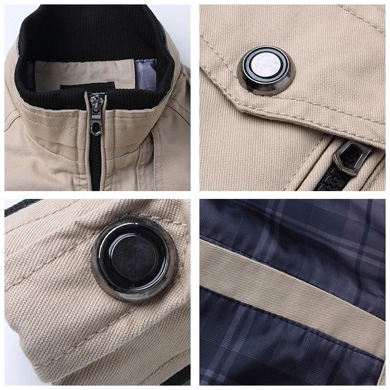 Jacket Men Fashion Casual Windbreaker Jacket Coat Men 2025 Spring Autumn New Hot Outwear Solid Stand Slim Jacket Mens - Swefashionstore