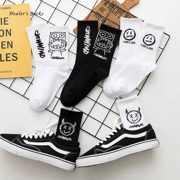 Cotton Socks Simplicity Anime Devil Grimace Harajuku - Swefashionstore