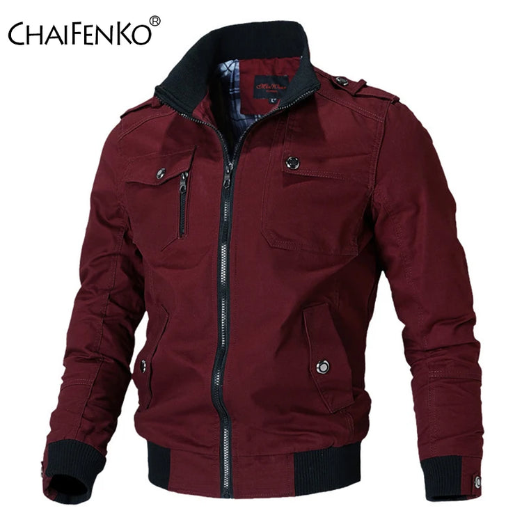 Jacket Men Fashion Casual Windbreaker Jacket Coat Men 2025 Spring Autumn New Hot Outwear Solid Stand Slim Jacket Mens - Swefashionstore