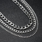 Opshineqo Stainless Steel Necklace Silver Chain - Swefashionstore