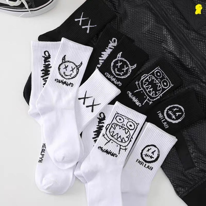 Cotton Socks Simplicity Anime Devil Grimace Harajuku - Swefashionstore