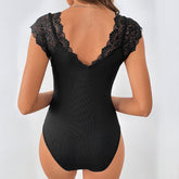 LACE FASION Stitching Large V-neck Jumpsuit - Swefashionstore