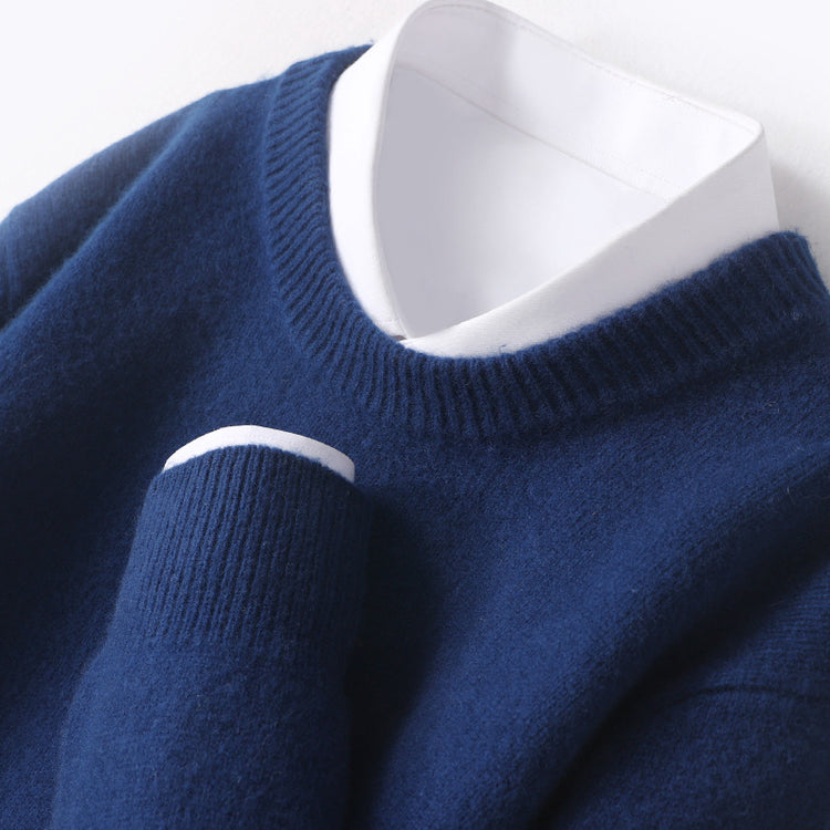 High Quality Loose Round Neck Solid Color Sweater - Swefashionstore