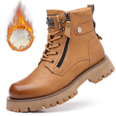 High-top Thermal Height Increasing Leather Boots - Swefashionstore