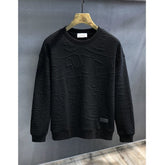 Texture Jacquard Heavy Round Neck Sweater - Swefashionstore
