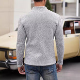 Gray Long Sleeves Thickening Polo Shirt - Swefashionstore