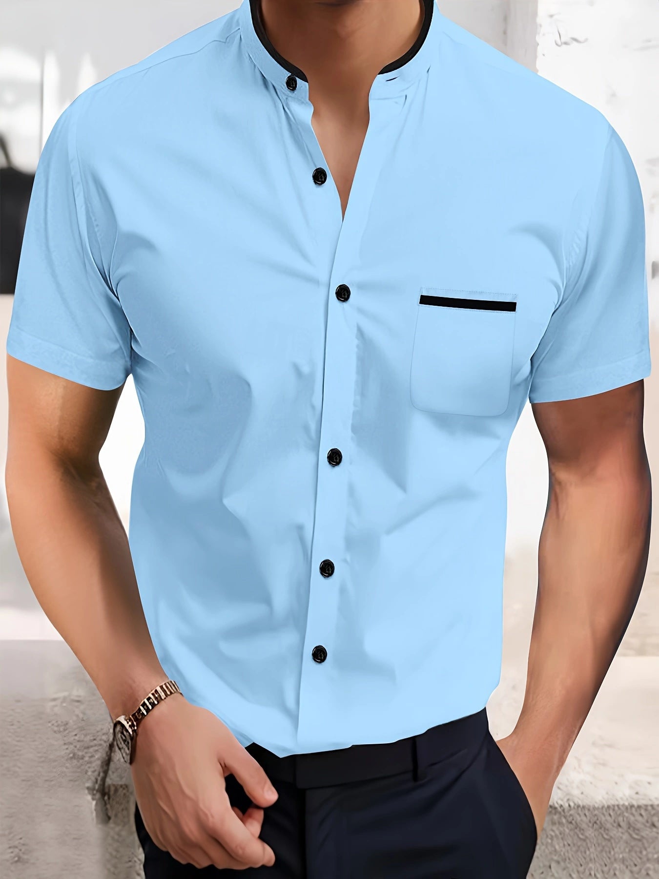 Solid Color Shirt Summer New Button Short Sleeve - Swefashionstore