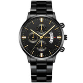 Quartz 10mm Steel Watch with Calendar Function - Swefashionstore