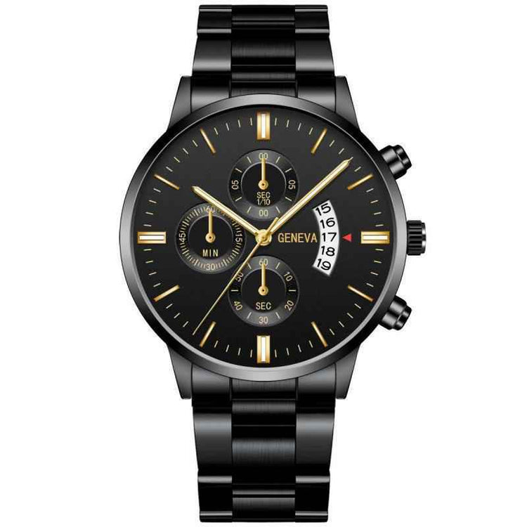 Quartz 10mm Steel Watch with Calendar Function - Swefashionstore