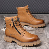 High-top Thermal Height Increasing Leather Boots - Swefashionstore