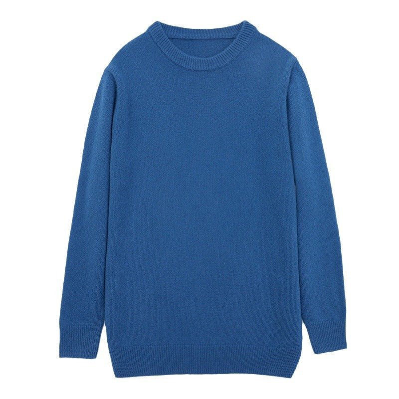 High Quality Loose Round Neck Solid Color Sweater - Swefashionstore