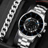 Quartz 10mm Steel Watch with Calendar Function - Swefashionstore
