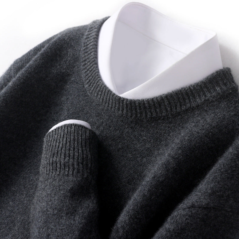 High Quality Loose Round Neck Solid Color Sweater - Swefashionstore