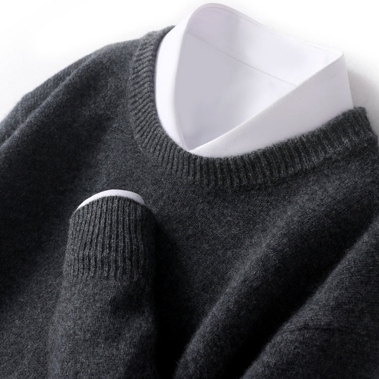 High Quality Loose Round Neck Solid Color Sweater - Swefashionstore
