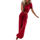 Solid CASUAL Home Two-piece SUIT For Women - Swefashionstore