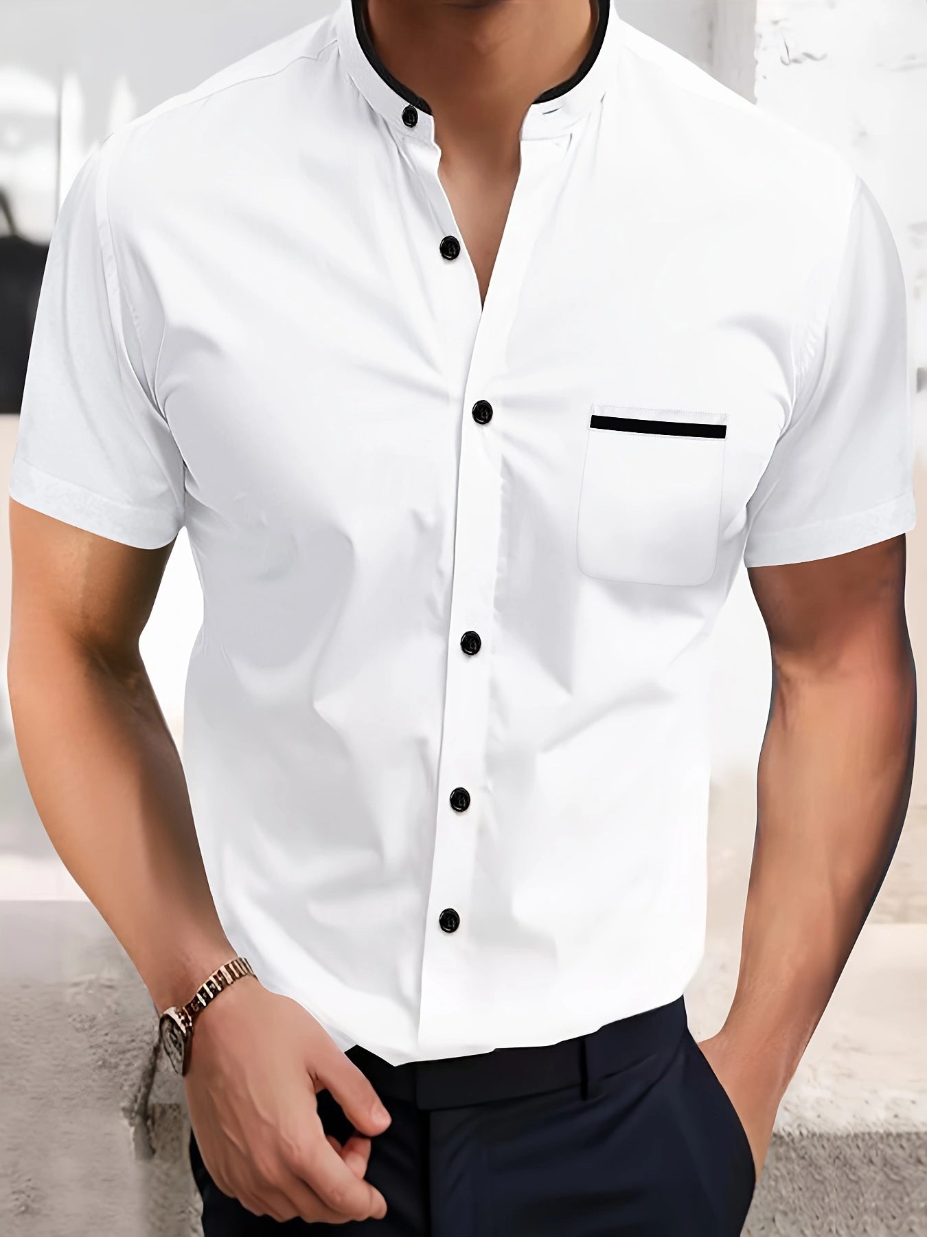Solid Color Shirt Summer New Button Short Sleeve - Swefashionstore