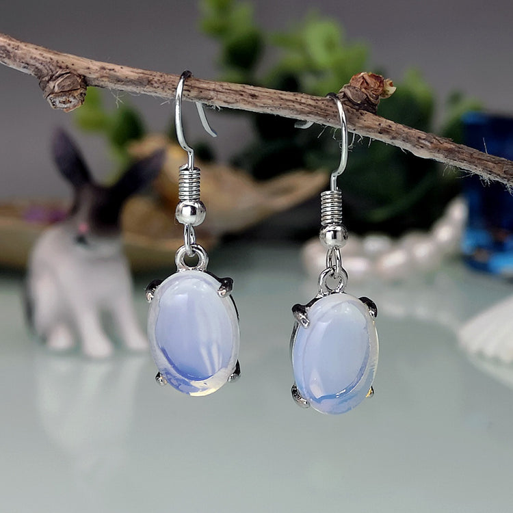 Opal Earrings Retro Moonstone Eardrop Jewelry Cross - Swefashionstore