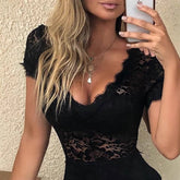 SUMMER New V-neck Slim Lace Women&