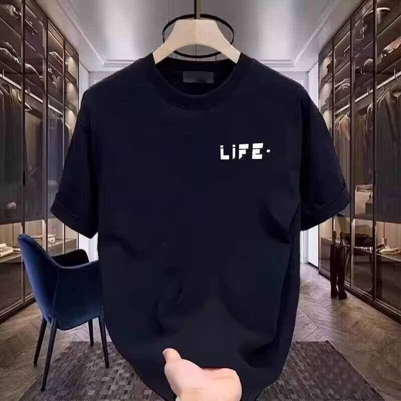HEAVY Fashion Brand COTTON Printed Men's Short Sleeve