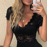 SUMMER New V-neck Slim Lace Women&