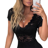 SUMMER New V-neck Slim Lace Women&