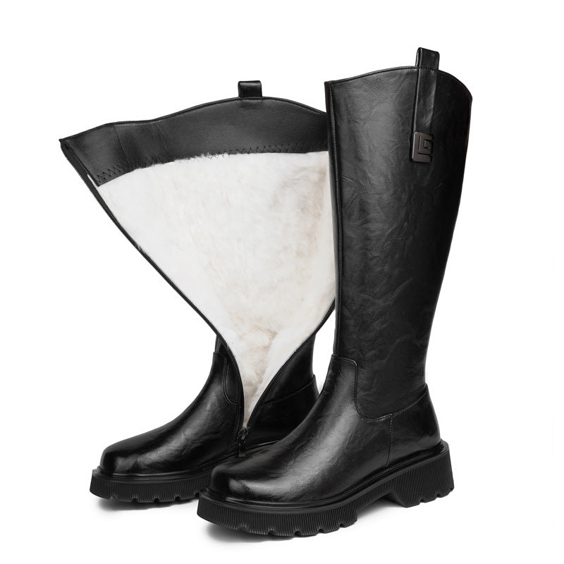 Women's High Tube Long Boots Fleece-lined Thickened