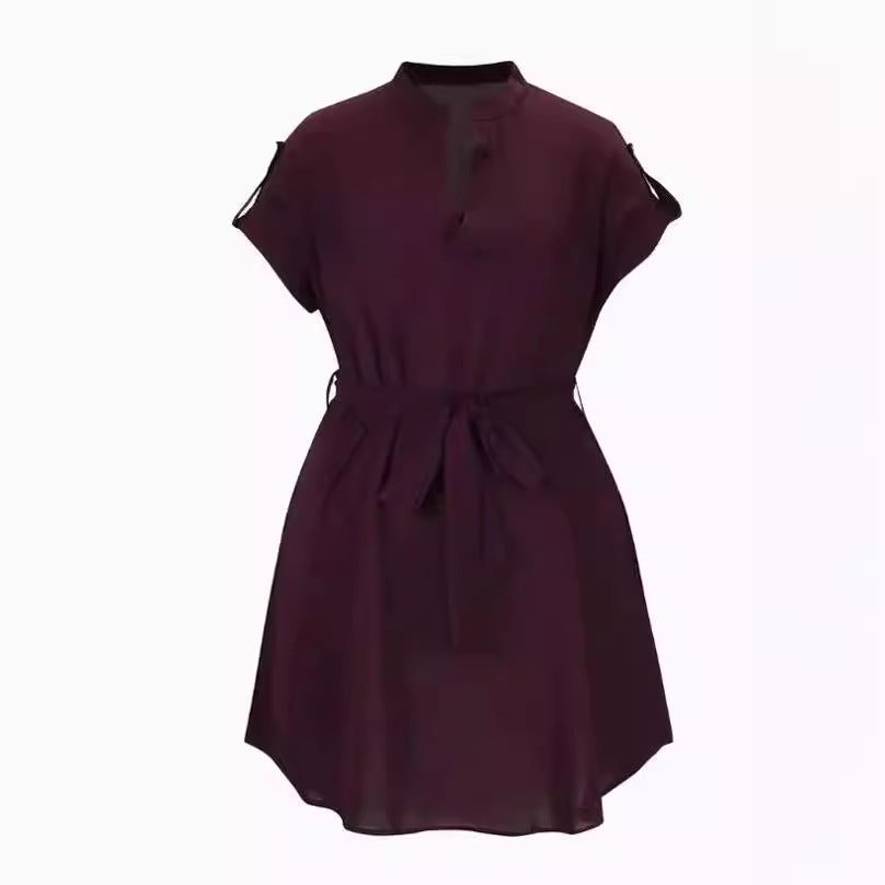 V-neck Short Sleeve Dress For Women - Swefashionstore