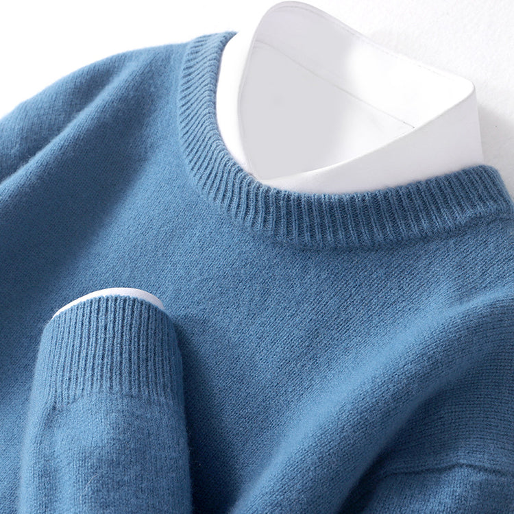 High Quality Loose Round Neck Solid Color Sweater - Swefashionstore